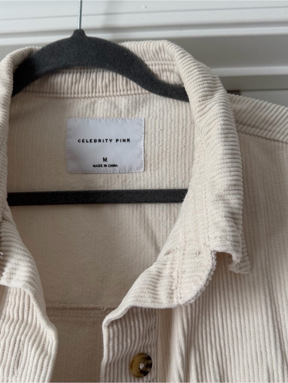 Celebrity Pink Ribbed Cream Shacket - Picture 2 of 3